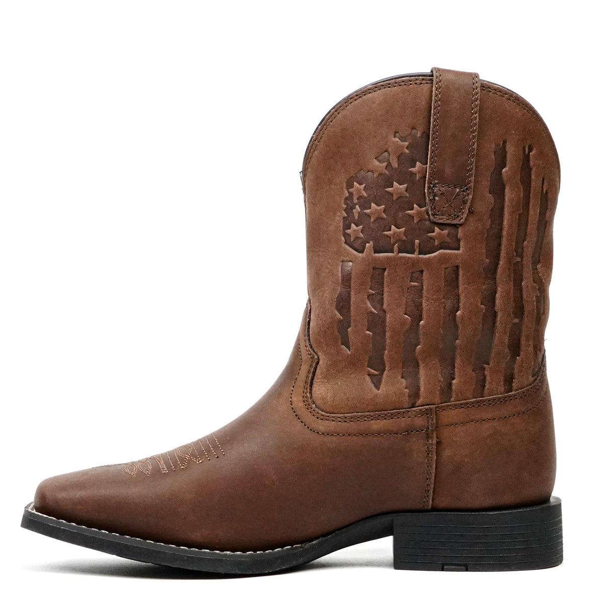 Kids Choco Leather Boots - Slip-Resistant Sole - Square Toe (TCK005) - Gomez Western Wear