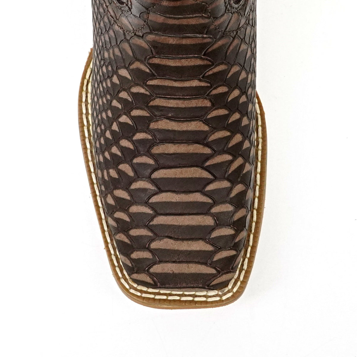 Kids Choco Python Boots - Embossed leather - Square Toe (TCK014) - Gomez Western Wear
