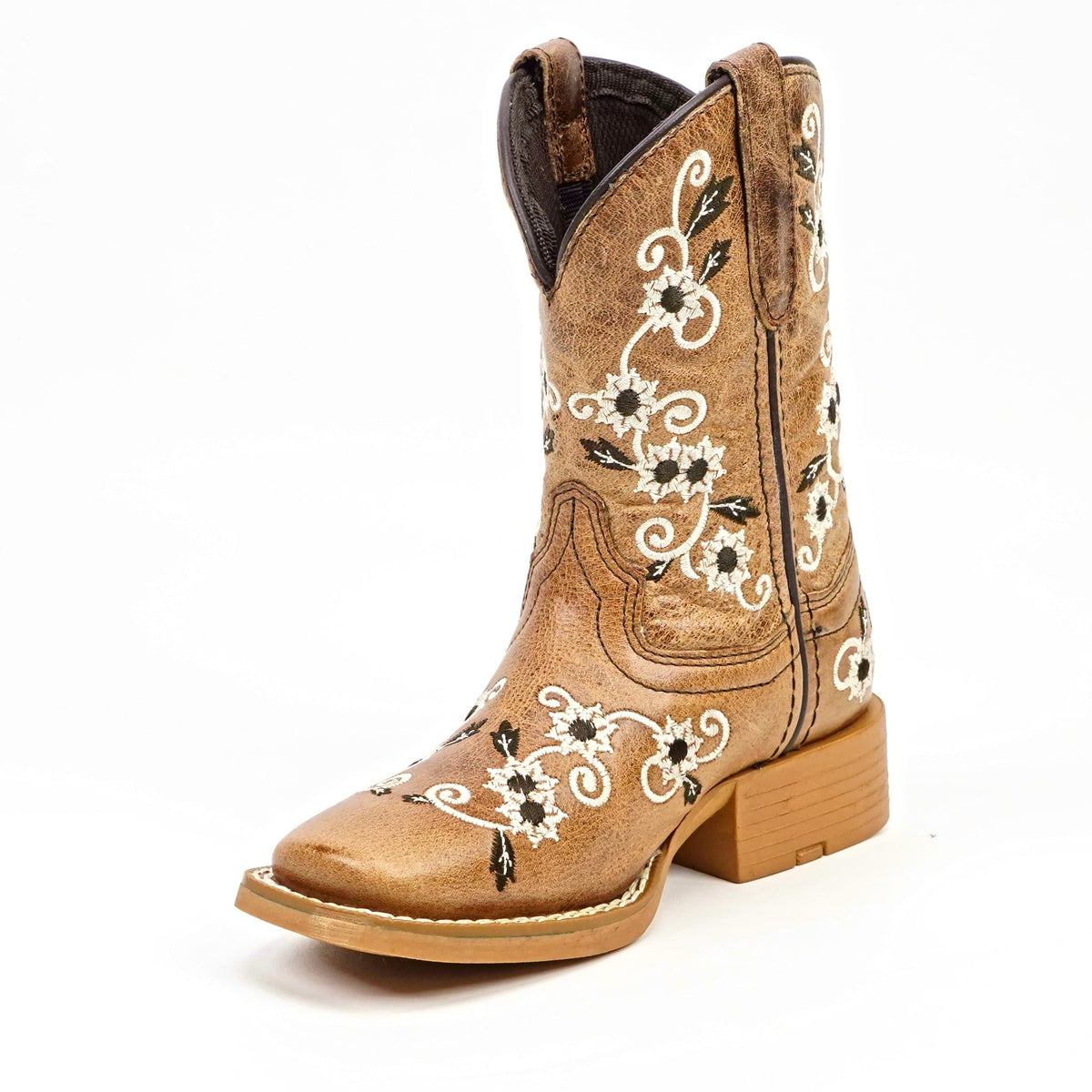 Kids Cowboy Boots - Brown - Square Toe (TCK018) - Gomez Western Wear