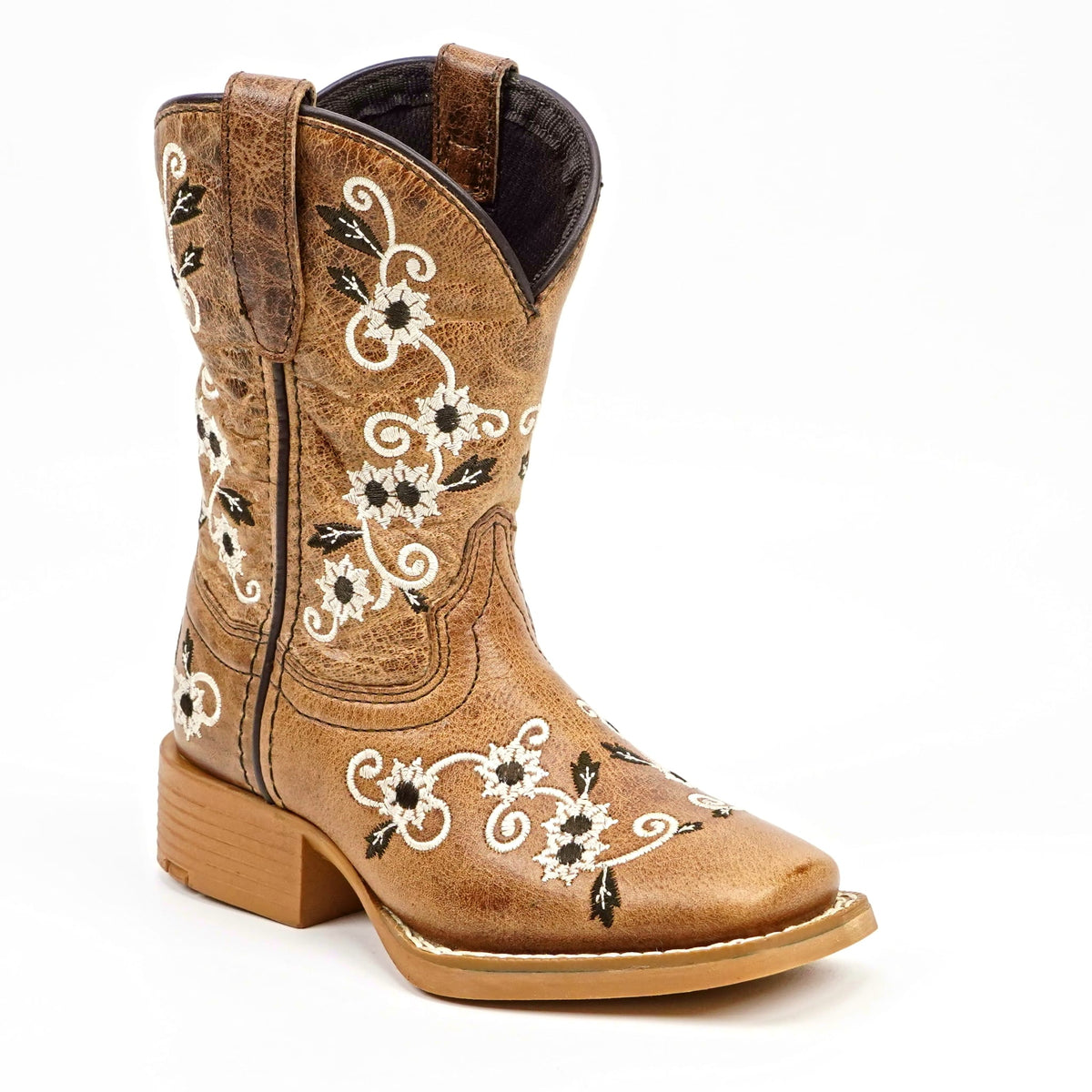 Kids Cowboy Boots - Brown - Square Toe (TCK018) - Gomez Western Wear