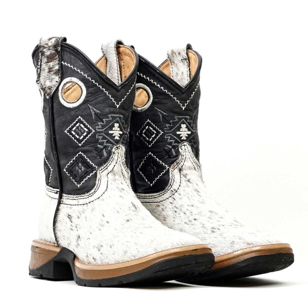 Kids Cowhair Boots- Double Density Sole - Square Toe - Gomez Western Wear