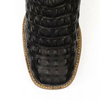 Kids Crocodile Black Boots - Embossed Leather - Square Toe (K10-1) - Gomez Western Wear
