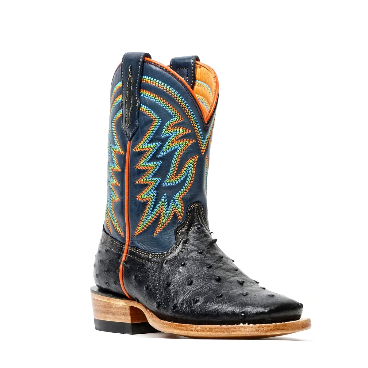 Kids Ostrich Boots - Black - Square Toe - Gomez Western Wear