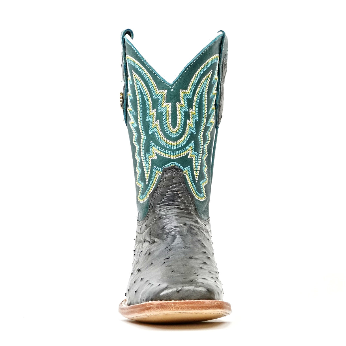 Kids Ostrich Boots - Gray - Square Toe (K-AV20) - Gomez Western Wear