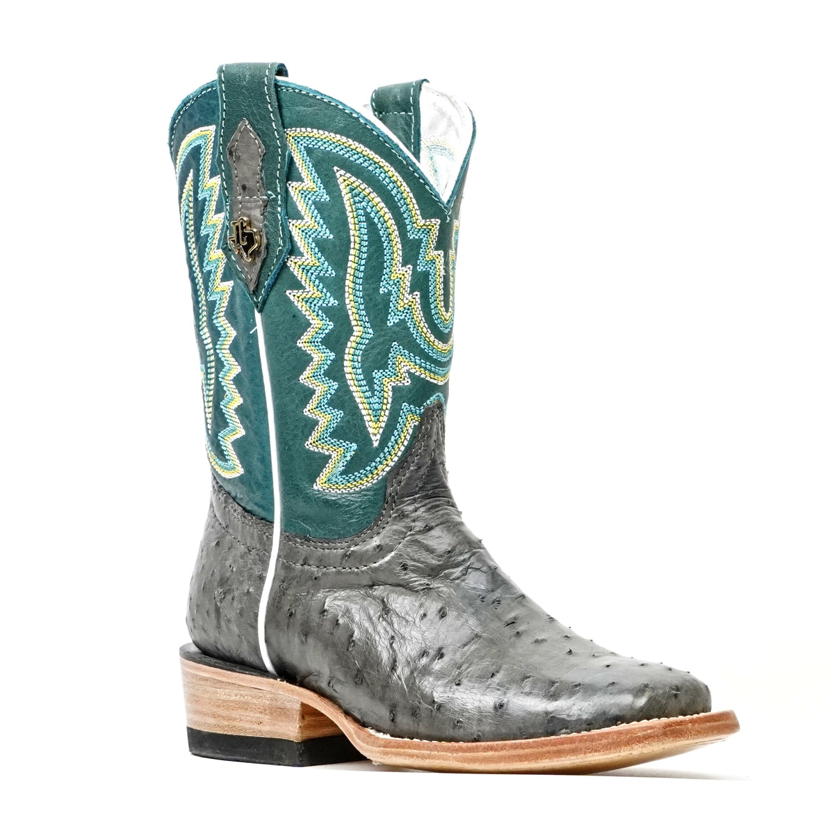 Kids Ostrich Boots - Gray - Square Toe (K-AV20) - Gomez Western Wear