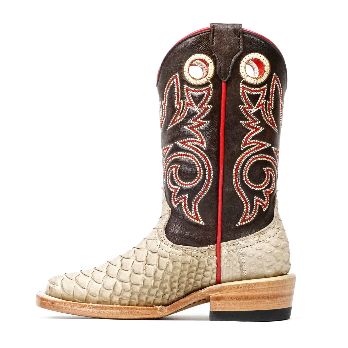 Kids Python Boots - Cappuccino - Square Toe - Gomez Western Wear