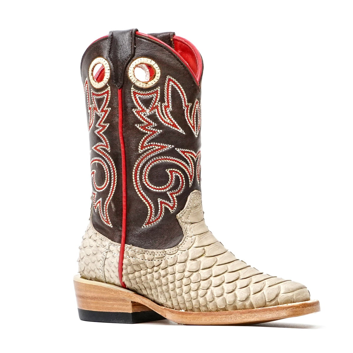 Kids Python Boots - Cappuccino - Square Toe - Gomez Western Wear
