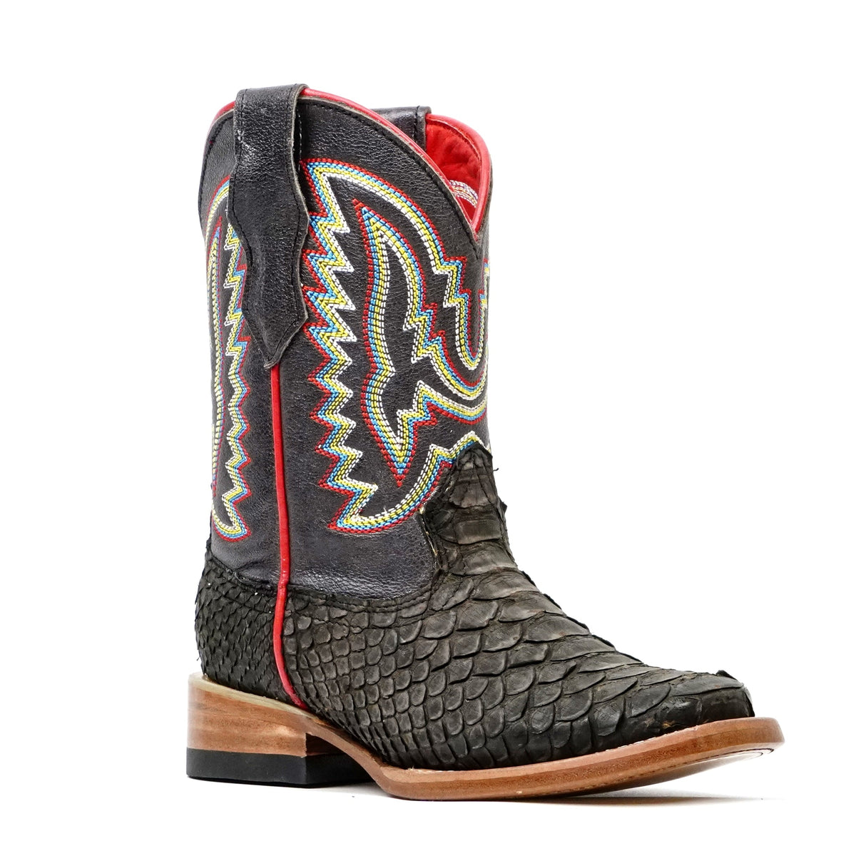 Kids Python Boots - Dark Matte Gray - Square Toe - Gomez Western Wear
