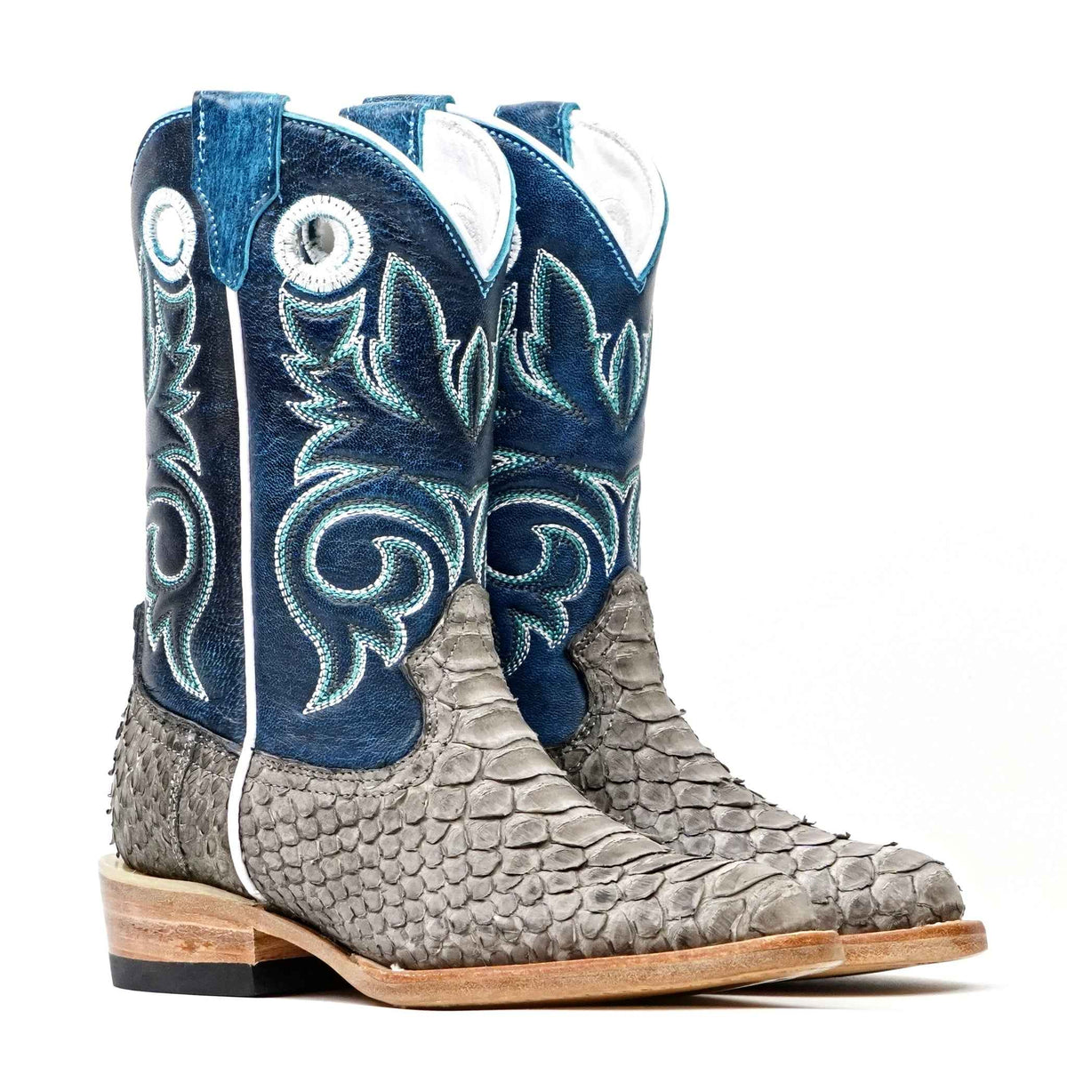 Kids Python Boots - Matte Gray - Roper Toe - Gomez Western Wear