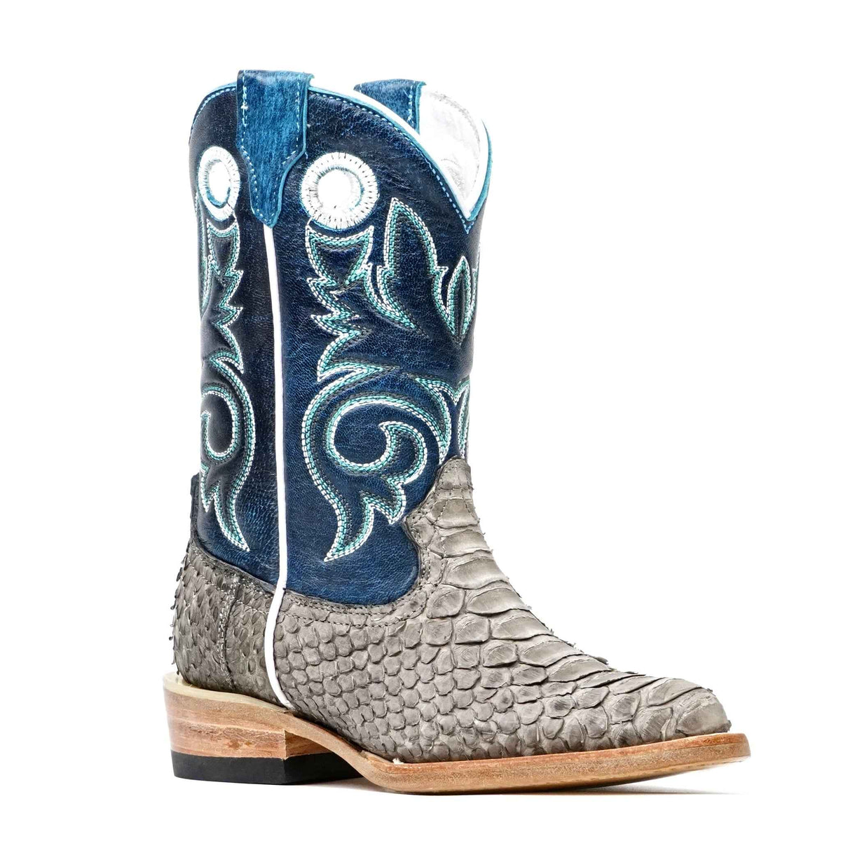 Kids Python Boots - Matte Gray - Roper Toe - Gomez Western Wear