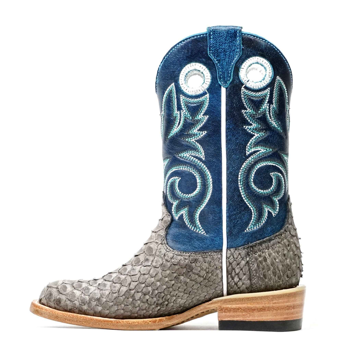 Kids Python Boots - Matte Gray - Roper Toe - Gomez Western Wear