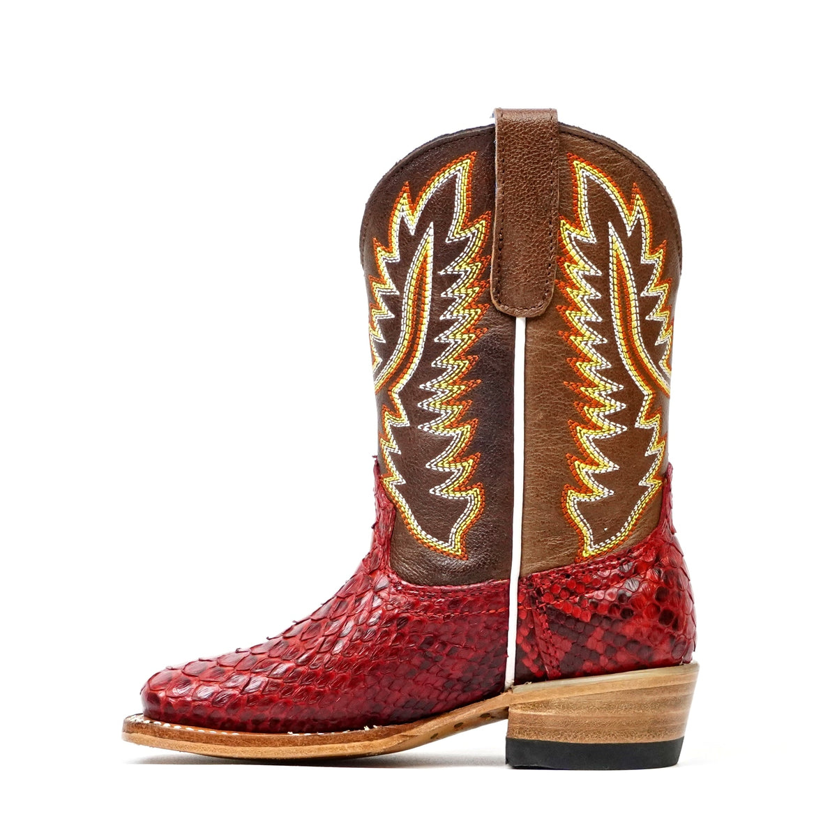 Kids Python Boots - Red - Square Toe - Gomez Western Wear