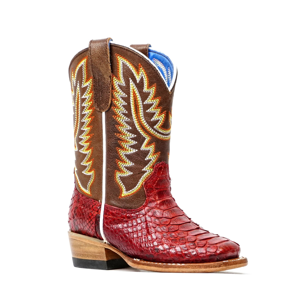 Kids Python Boots - Red - Square Toe - Gomez Western Wear