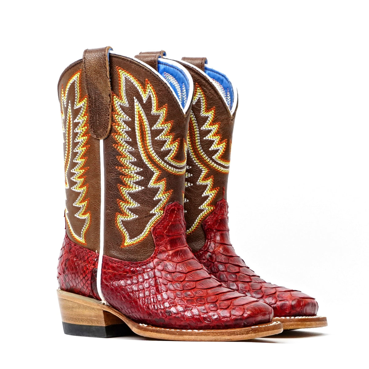 Kids Python Boots - Red - Square Toe - Gomez Western Wear
