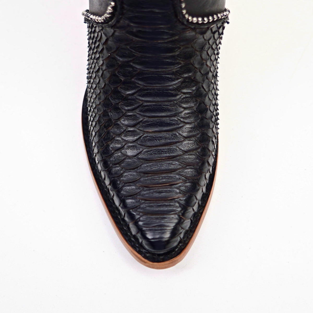 Linda Python Black Boots - Tall Shaft - J Toe - Gomez Western Wear