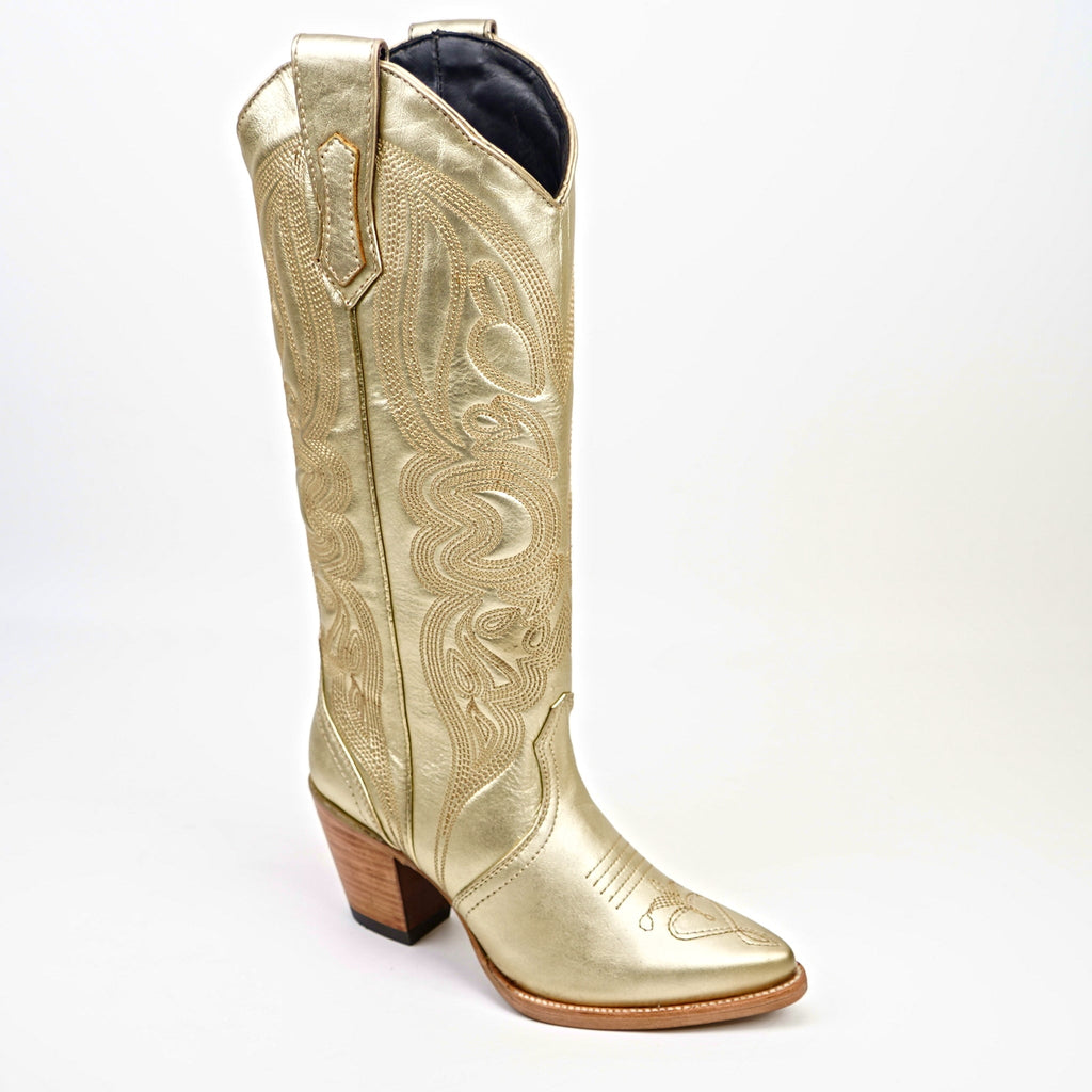 Linda Rose Gold - Tall Shaft - Snip Toe - Gomez Western Wear