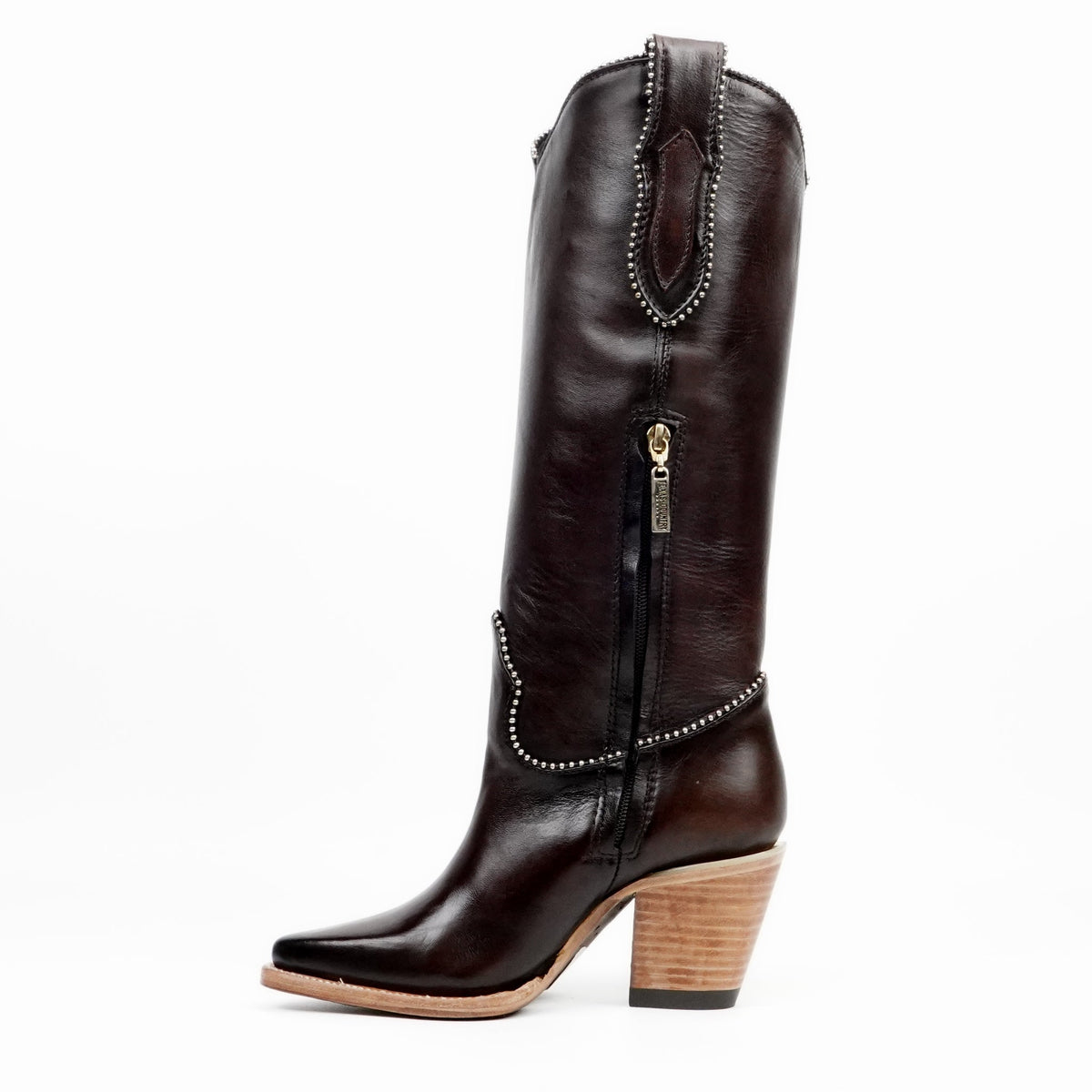 Londres Chocolate Brown Tall Shaft Boots - J Toe - Gomez Western Wear