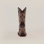 Maya - Budapest Brown Cowgirl Boots - Short Shaft - Square Toe (E788) - Gomez Western Wear