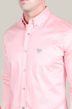 Men’s Single Pocket Logo Modern Fit Stretch Dress Shirt - Pink - CTL9826 - Gomez Western Wear