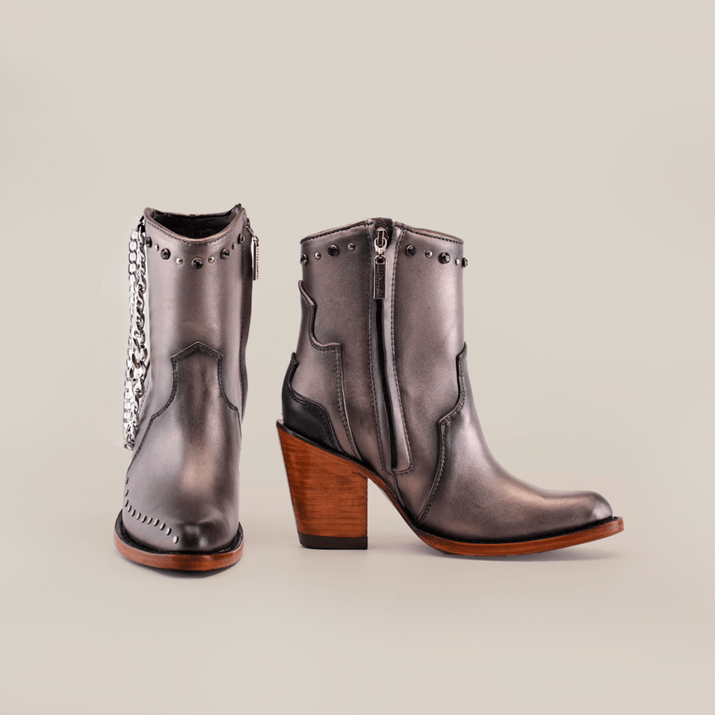 Milan Chains Bootie Silver - J Toe - Gomez Western Wear