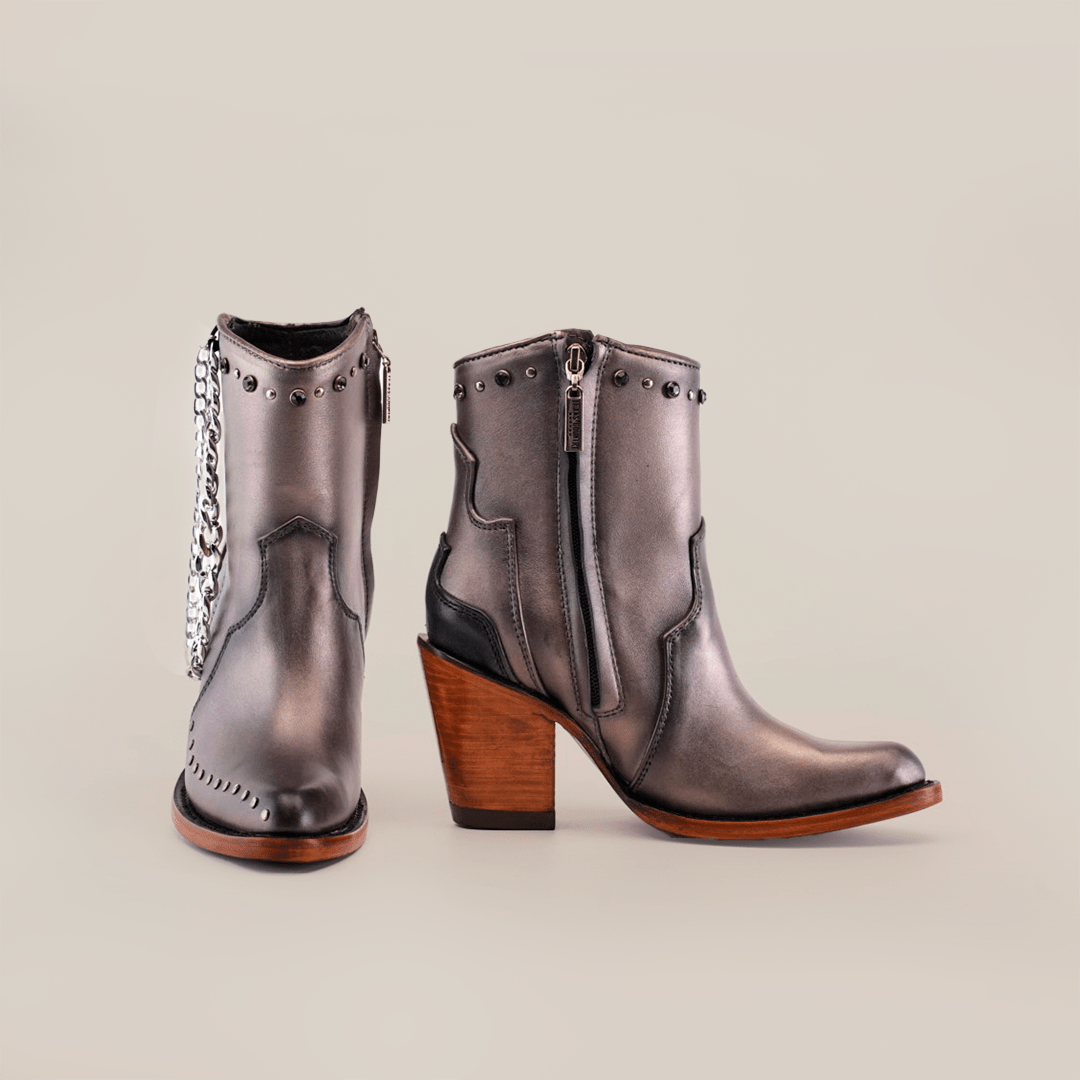 Milan Chains Bootie Silver - J Toe - Gomez Western Wear