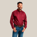 MNS SOLID TWILL CLSSC LS SHRT BURGUNDY 10012635 - Gomez Western Wear
