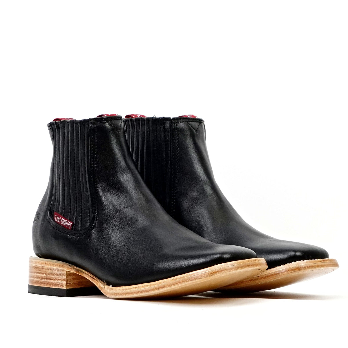 Nappa Black Ankle Boots - Square Toe (E1200) - Gomez Western Wear