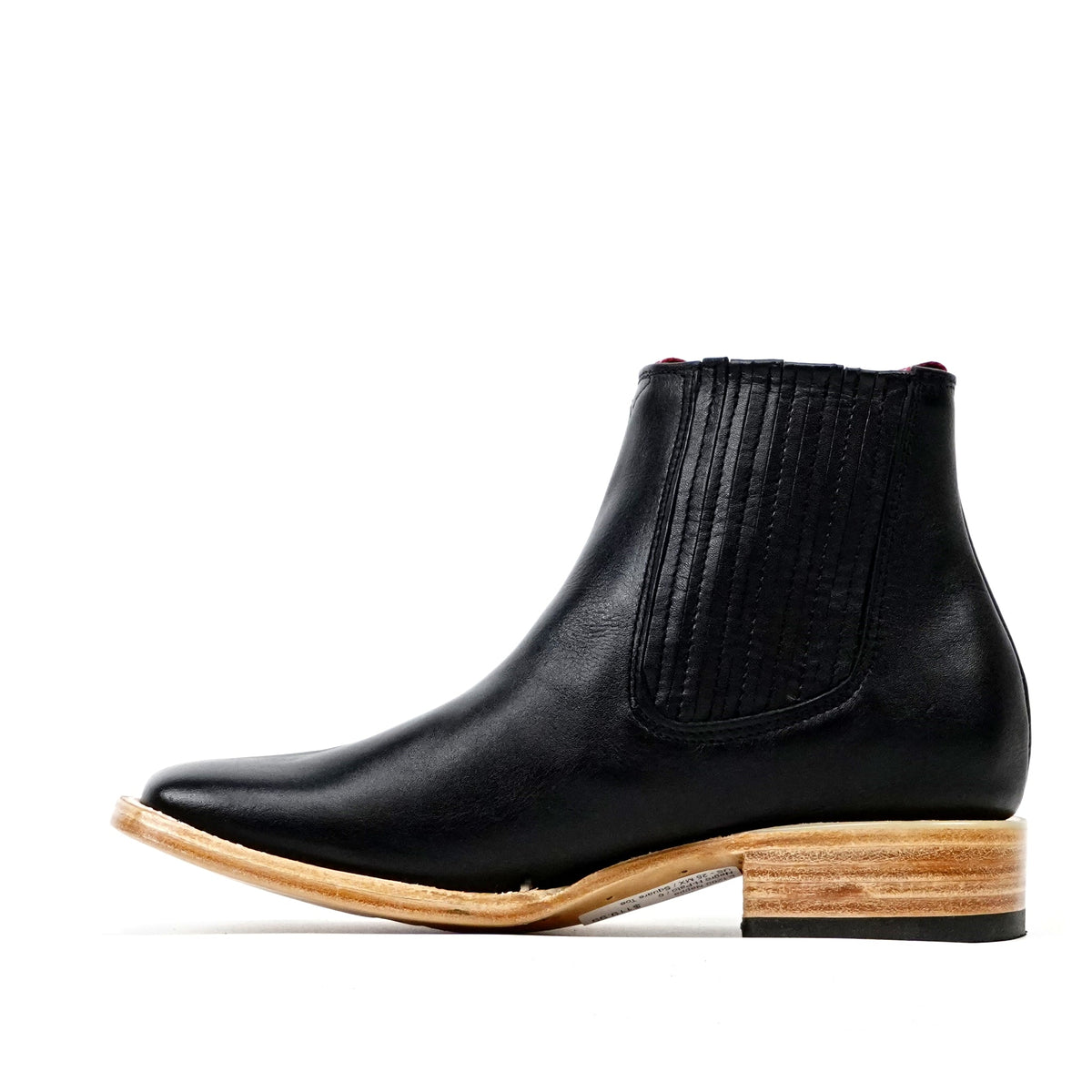 Nappa Black Ankle Boots - Square Toe (E1200) - Gomez Western Wear