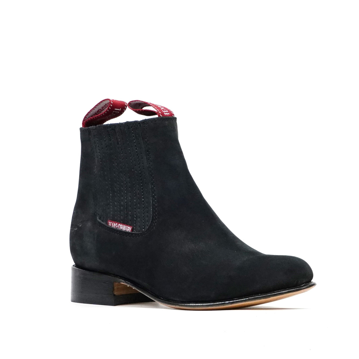 Nubuck Black Ankle Boots - Round Toe (E800) - Gomez Western Wear