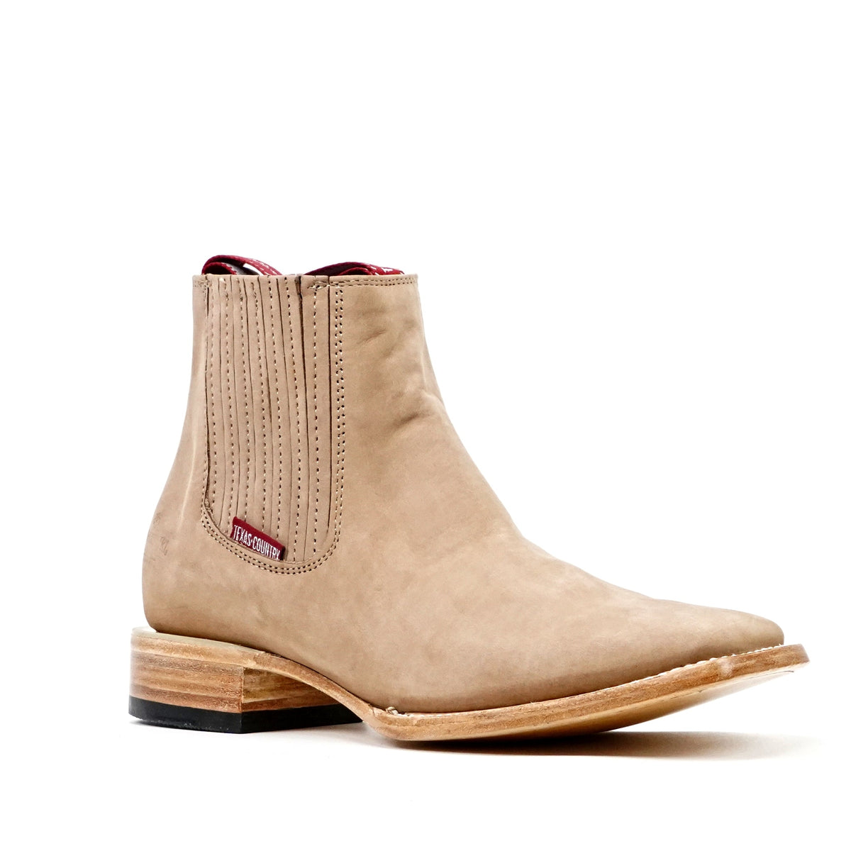 Nubuck Sand Ankle Boots - Square Toe (E1200) - Gomez Western Wear