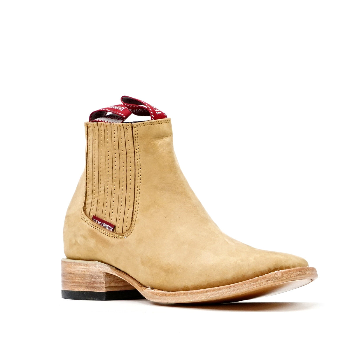 Nubuck Tan Ankle Boots - Square Toe (E1200) - Gomez Western Wear