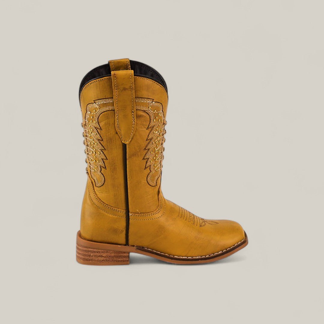 Orion Yellow - Square Toe - Kids Boots - Gomez Western Wear