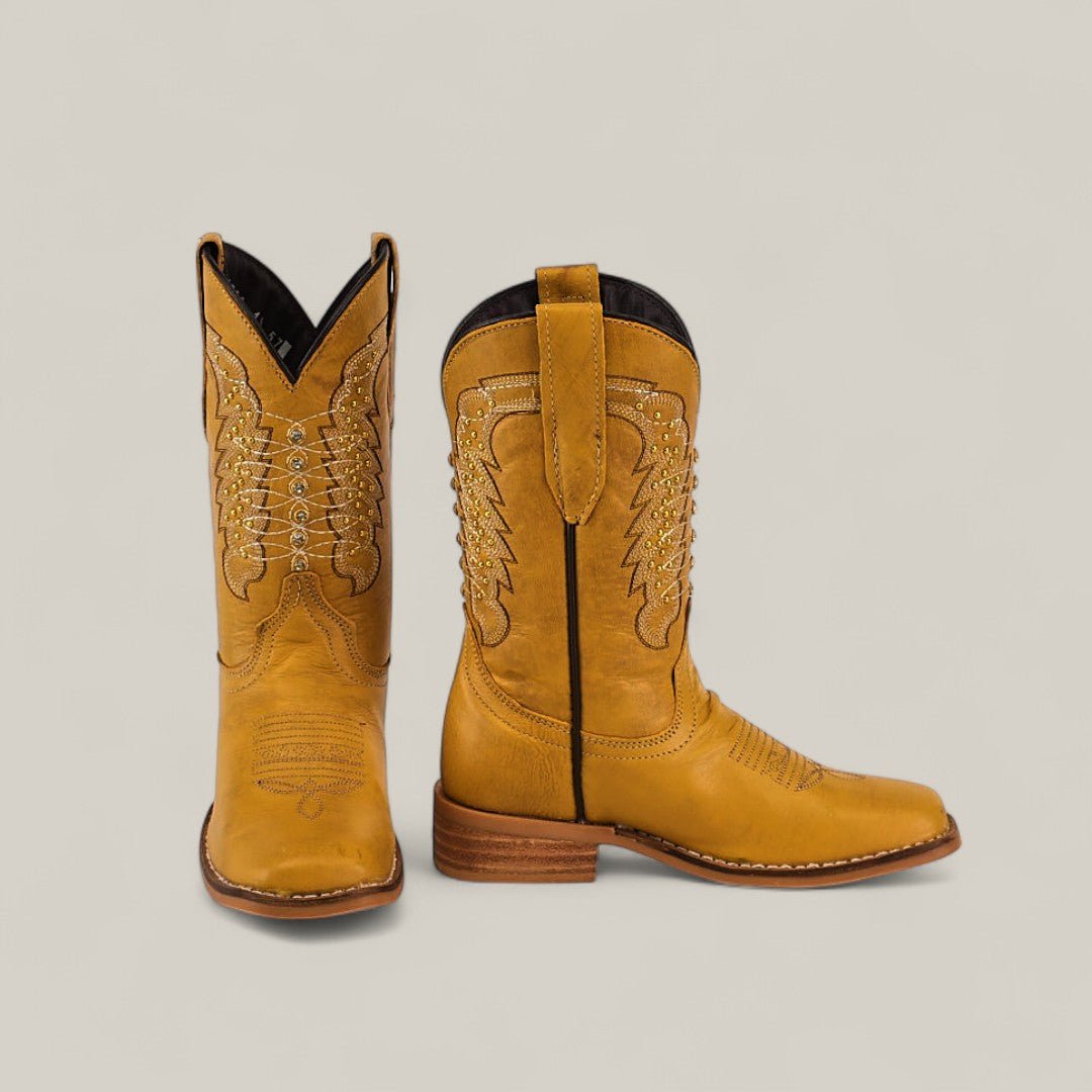 Orion Yellow - Square Toe - Kids Boots - Gomez Western Wear