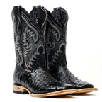 Ostrich Black Boots (Youth) - Embossed Leather - Square Toe (E424) - Gomez Western Wear