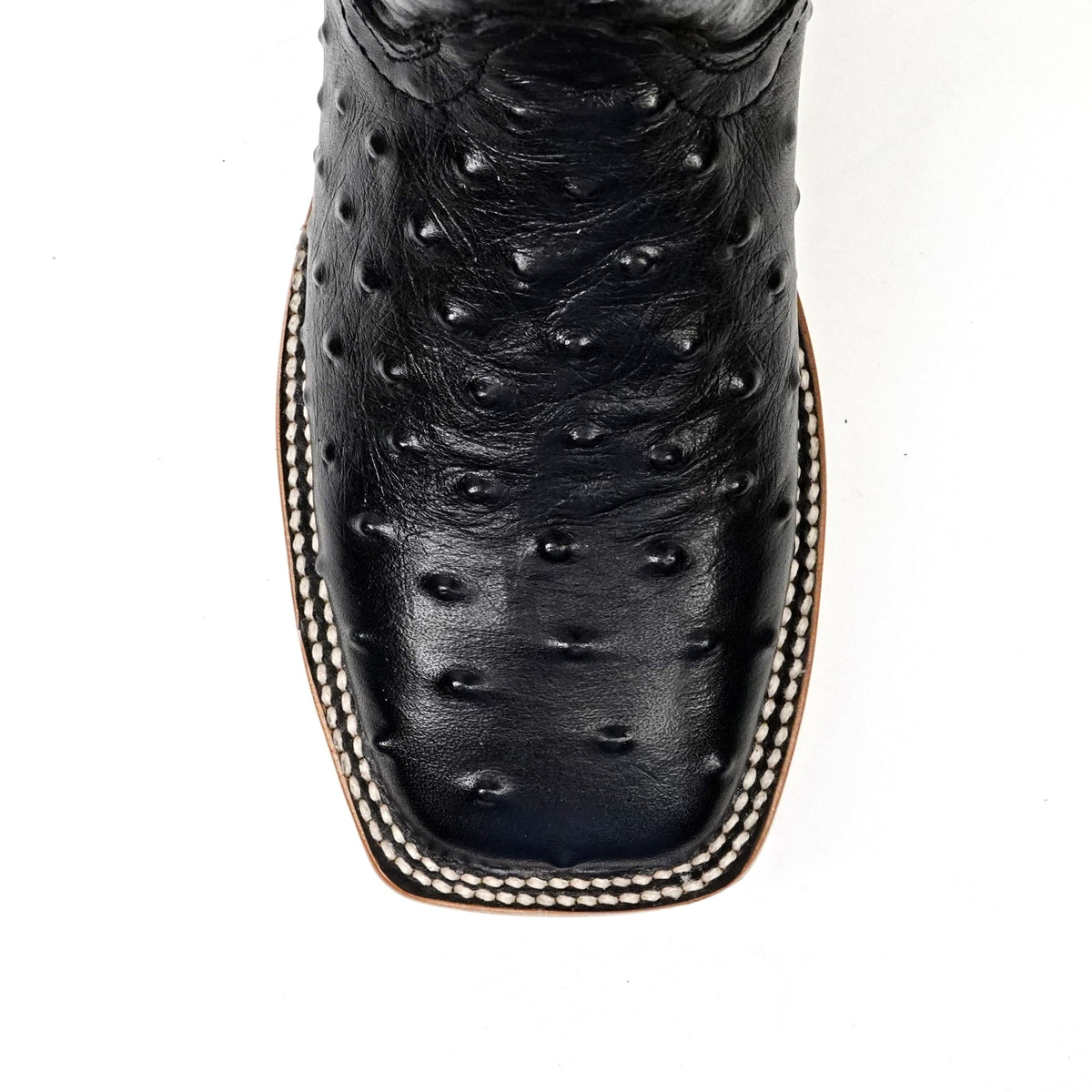Ostrich Black Boots (Youth) - Embossed Leather - Square Toe (E424) - Gomez Western Wear