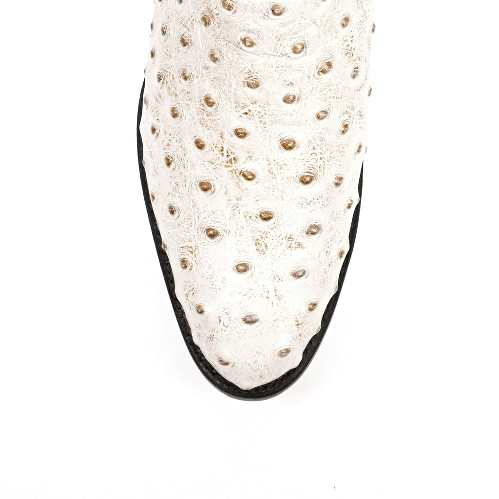 Ostrich Bone Boots - Embossed Leather - Round Toe (E436) - Gomez Western Wear