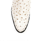 Ostrich Bone Boots - Embossed Leather - Round Toe (E436) - Gomez Western Wear