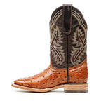 Ostrich Cognac Boots (Youth) - Square Toe (E424) - Gomez Western Wear