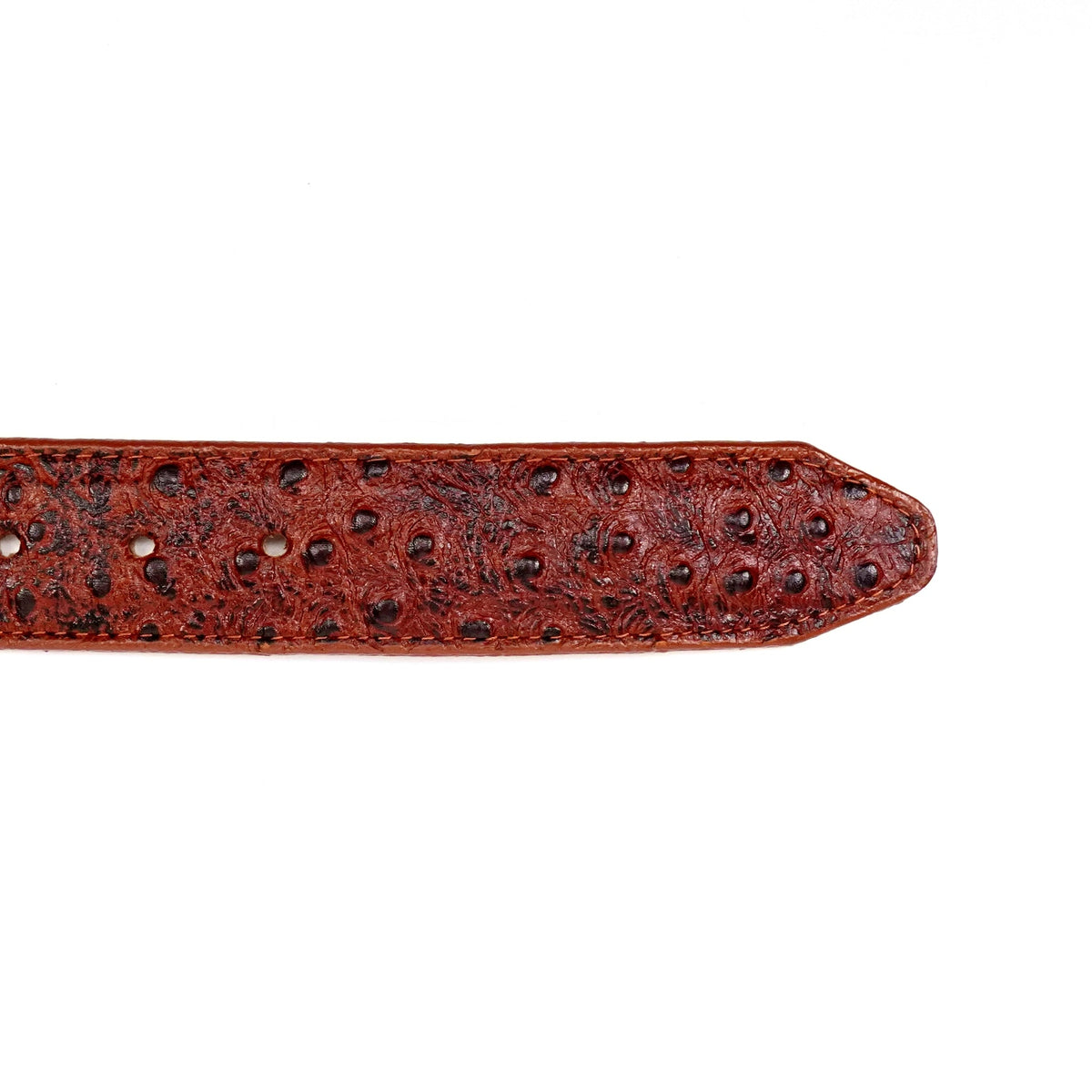 Ostrich Embossed Leather Belt - Cognac (C-IMI) - Gomez Western Wear