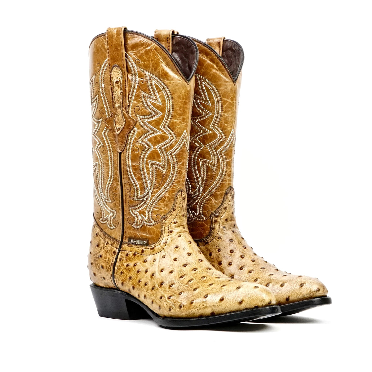 Ostrich Orix Boots - Embossed Leather - Round Toe (E436) - Gomez Western Wear