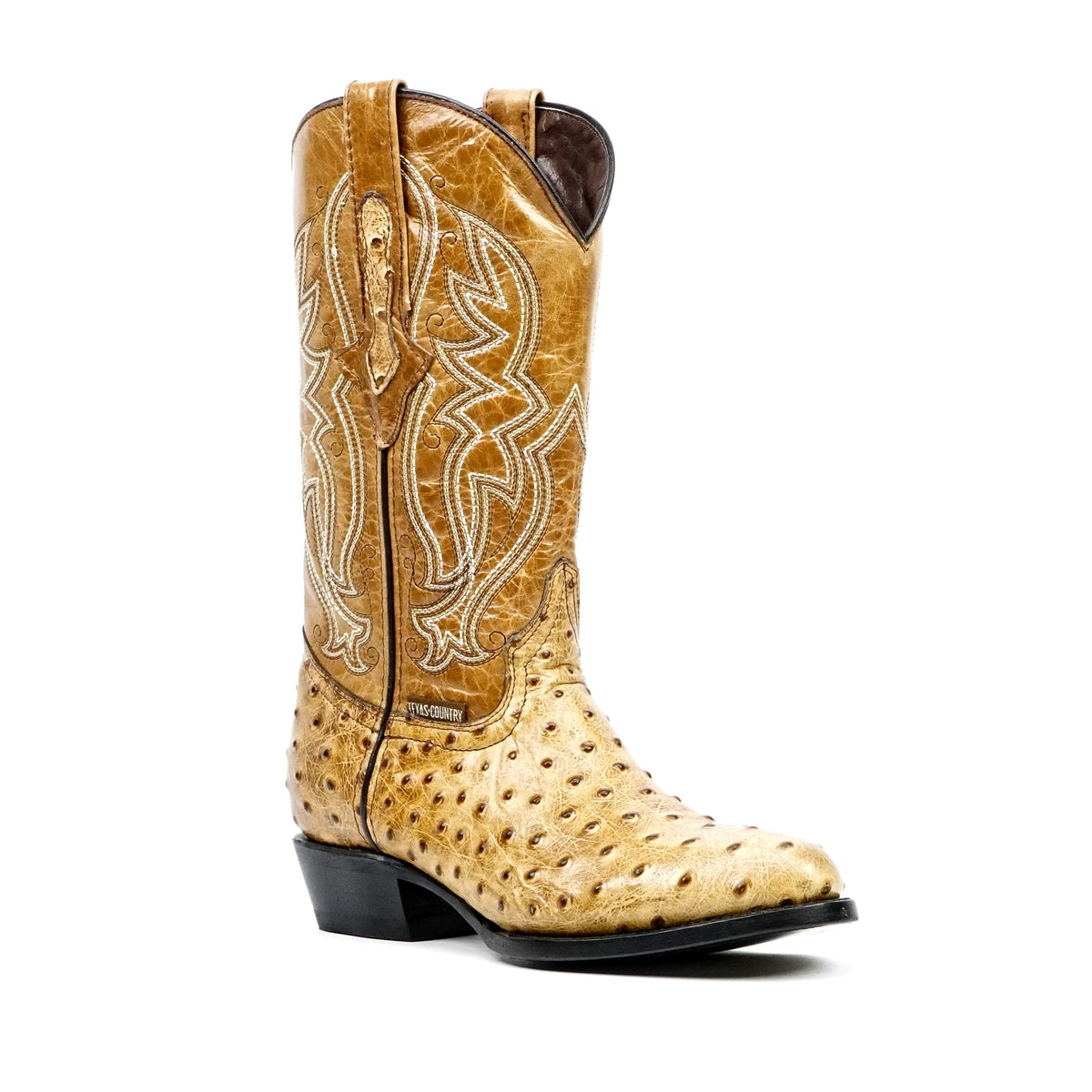Ostrich Orix Boots - Embossed Leather - Round Toe (E436) - Gomez Western Wear