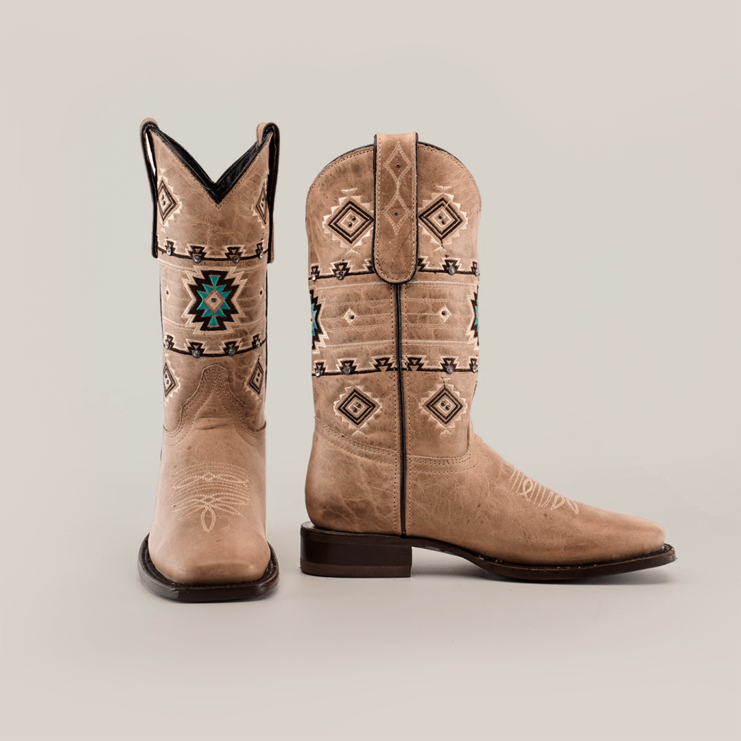 Palles - Siberia Fawn Cowgirl Boots - Short Shaft - Square Toe (E791) - Gomez Western Wear