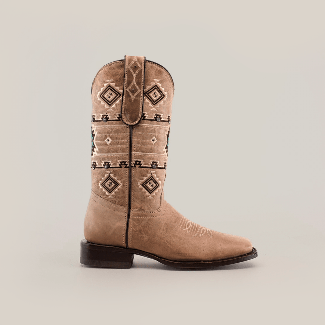 Palles - Siberia Fawn Cowgirl Boots - Short Shaft - Square Toe (E791) - Gomez Western Wear