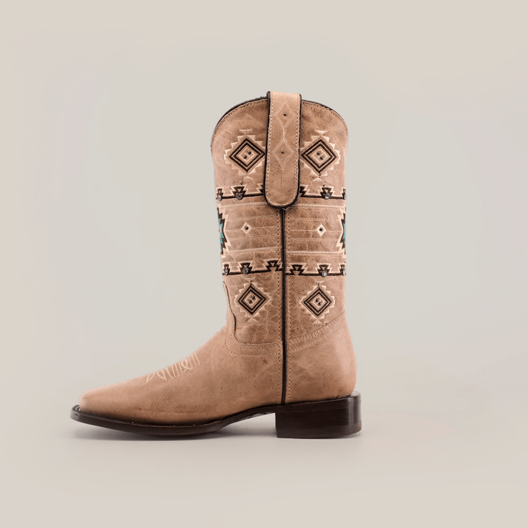 Palles - Siberia Fawn Cowgirl Boots - Short Shaft - Square Toe (E791) - Gomez Western Wear