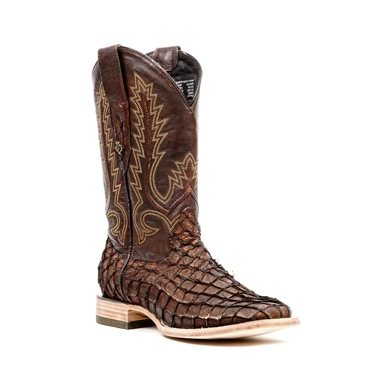 Pirarucu Fish Boots - Brown - Square Toe (PZ60 E.C.) - Gomez Western Wear