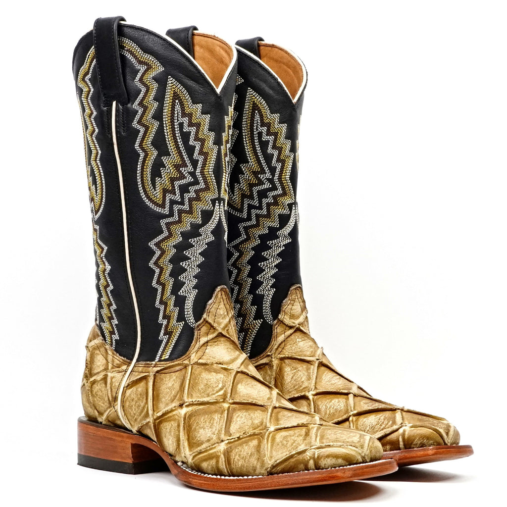 Pirarucu Fish Orix Boots - Embossed Leather - Square Toe (E962) - Gomez Western Wear