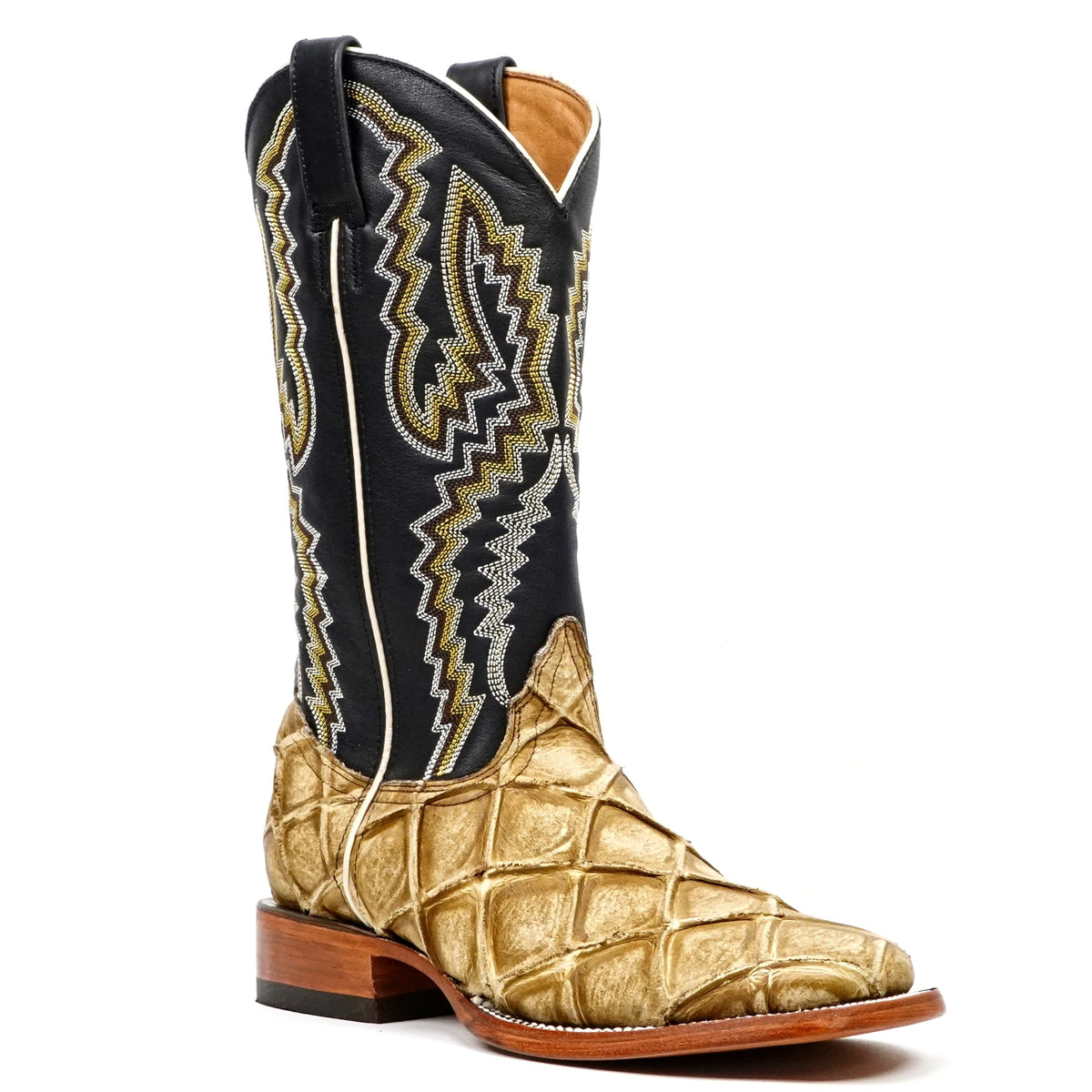 Pirarucu Fish Orix Boots - Embossed Leather - Square Toe (E962) - Gomez Western Wear
