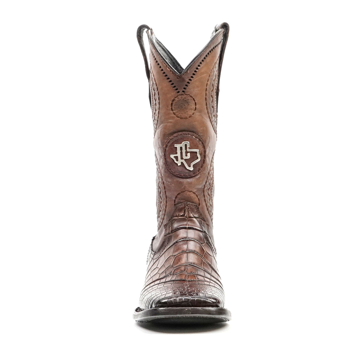 Platinum Alligator Lower Belly Boots - Tobacco - Square Toe - Gomez Western Wear