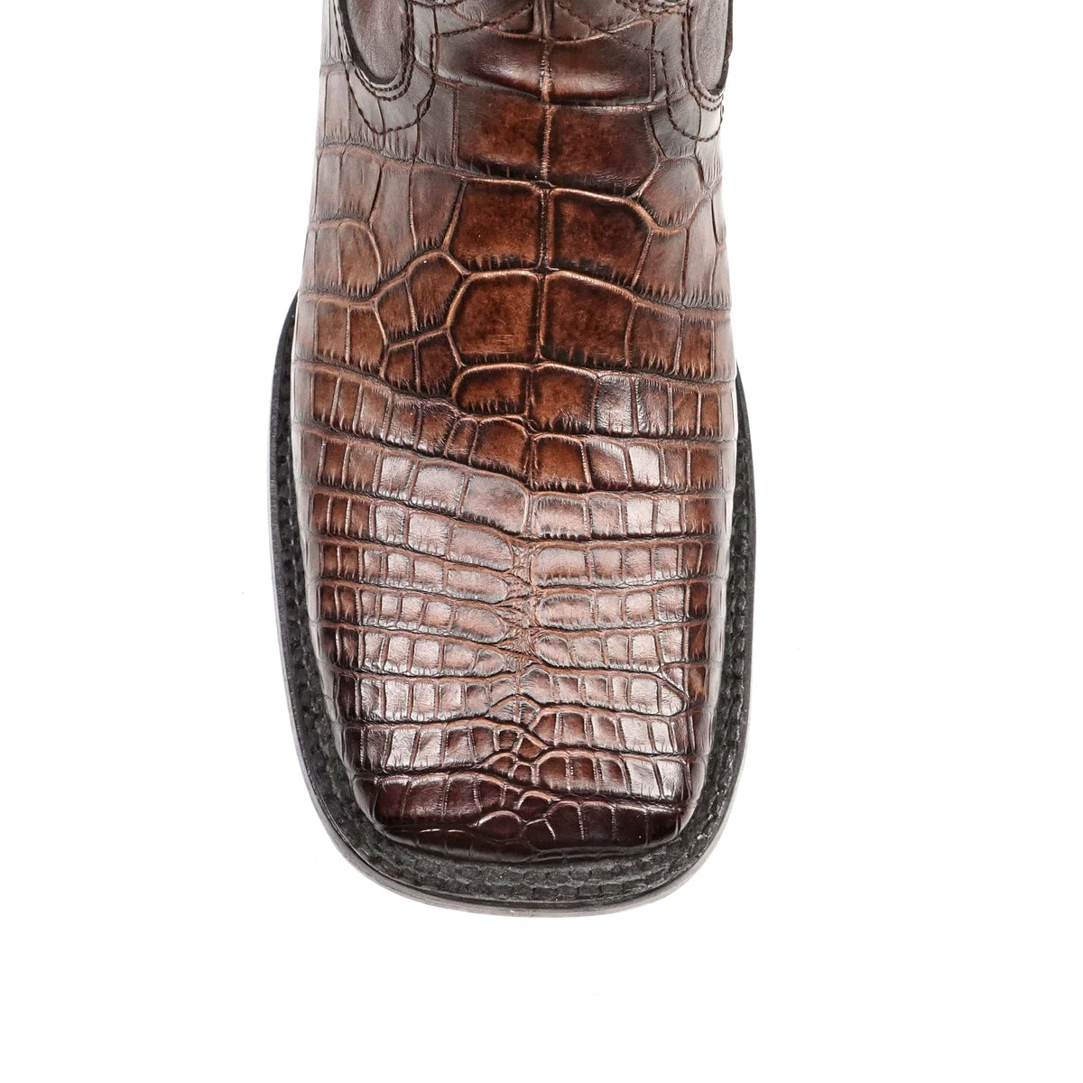 Platinum Alligator Lower Belly Boots - Tobacco - Square Toe - Gomez Western Wear