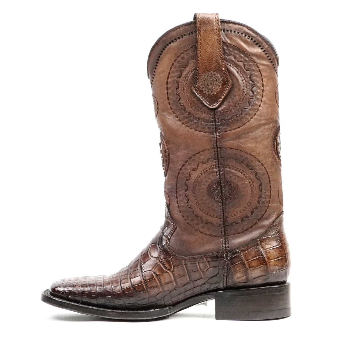 Platinum Alligator Lower Belly Boots - Tobacco - Square Toe - Gomez Western Wear